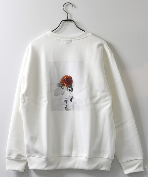neos(ネオス)の「【neos】ルーズシルエット ローズ プリント ロゴ刺繍 スウェット トレーナー(スウェット・メンズ・ブラック系2/ホワイト系1/ホワイト系2/ブラック系1/ブラック系3/ネイビー系1・MEDIUM/LARGE/X-LARGE)」の10枚目の写真