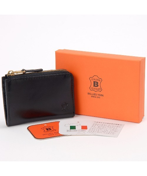 【BELLIES YORK/ベリーズヨーク】牛革 イタリアンレザーマルチコンパクトケース 財布 小銭入れ リアルレザー 本革