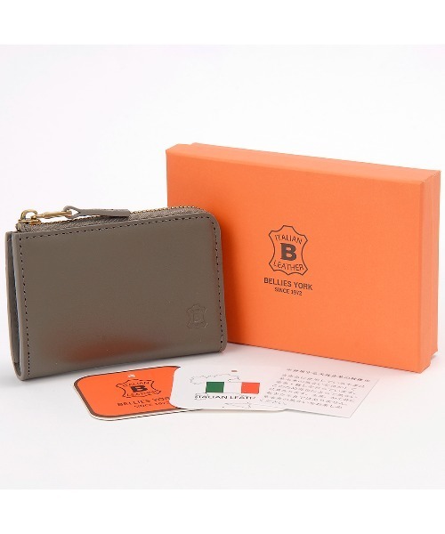 【BELLIES YORK/ベリーズヨーク】牛革 イタリアンレザーマルチコンパクトケース 財布 小銭入れ リアルレザー 本革
