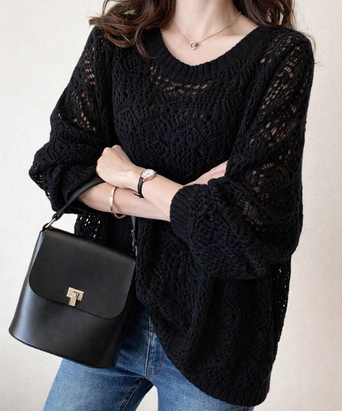 セール】透かし編みモヘアライクニット（ニット/セーター）｜SallyLunn