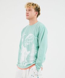 LMC( )��OVERDYED LIBERTY LONG SLV TEE teal(T�V���c/�J�b�g�\�[)
