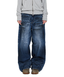 AAKAM | Chain Graphic Denim Pants (Blue)(デニムパンツ)