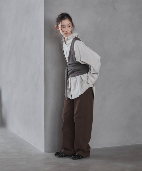 feepur（フェピュール）の「【ハンドウォッシャブル】カシュクールニットビスチェ（その他トップス・レディース・グレー/ブラック・MEDIUM）」の5枚目の写真