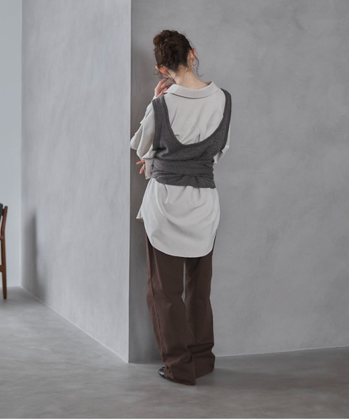 feepur（フェピュール）の「【ハンドウォッシャブル】カシュクールニットビスチェ（その他トップス・レディース・グレー/ブラック・MEDIUM）」の6枚目の写真