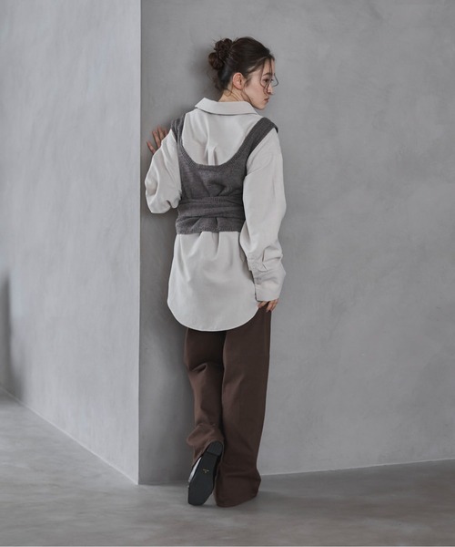 feepur（フェピュール）の「【ハンドウォッシャブル】カシュクールニットビスチェ（その他トップス・レディース・グレー/ブラック・MEDIUM）」の7枚目の写真