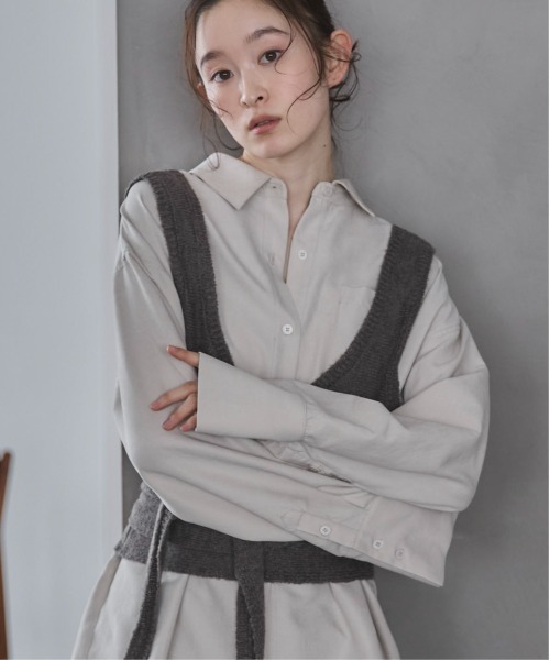 feepur（フェピュール）の「【ハンドウォッシャブル】カシュクールニットビスチェ（その他トップス・レディース・グレー/ブラック・MEDIUM）」の10枚目の写真