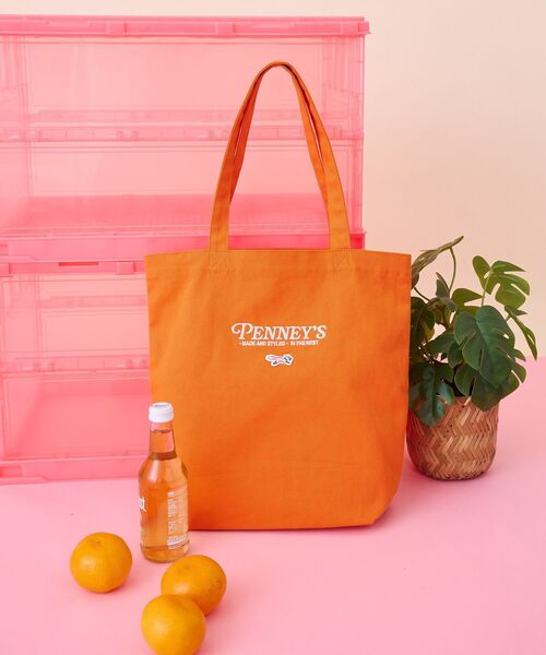 PENNEYS(ぺニーズ)の「【PENNEY'S】ロゴトートバッグ(トートバッグ・レディース・グリーン/ホワイト/オレンジ/サックスブルー・FREE)」の4枚目の写真