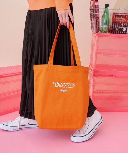 PENNEYS(ぺニーズ)の「【PENNEY'S】ロゴトートバッグ(トートバッグ・レディース・グリーン/ホワイト/オレンジ/サックスブルー・FREE)」の9枚目の写真