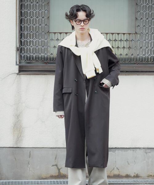 SENSE OF PLACE by URBAN RESEARCH(センスオブプレイスバイアーバンリサーチ)の「ダブルブレストロングコート(その他アウター・メンズ・ブラウン/ネイビー・MEDIUM/LARGE)」の5枚目の写真