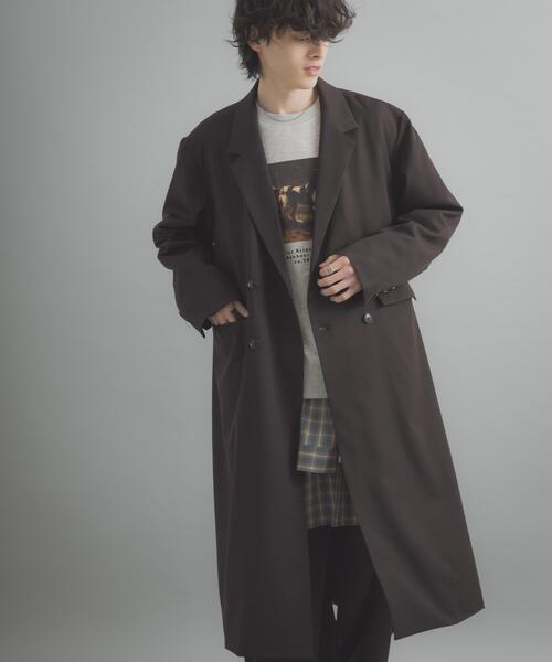 SENSE OF PLACE by URBAN RESEARCH(センスオブプレイスバイアーバンリサーチ)の「ダブルブレストロングコート(その他アウター・メンズ・ブラウン/ネイビー・MEDIUM/LARGE)」の10枚目の写真