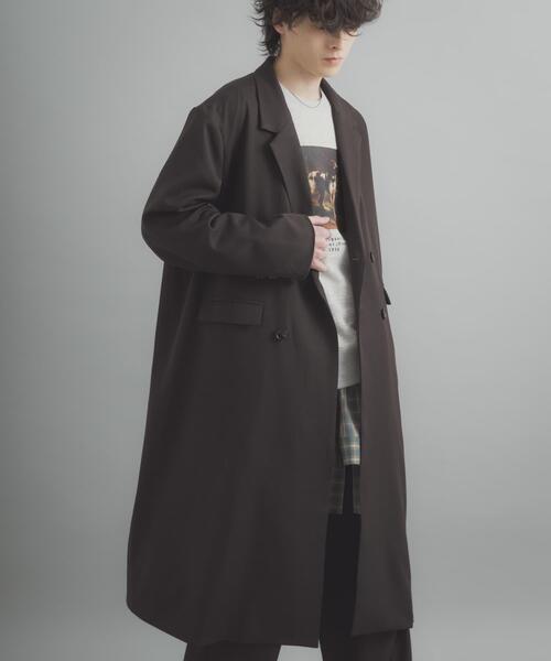 SENSE OF PLACE by URBAN RESEARCH(センスオブプレイスバイアーバンリサーチ)の「ダブルブレストロングコート(その他アウター・メンズ・ブラウン/ネイビー・MEDIUM/LARGE)」の11枚目の写真