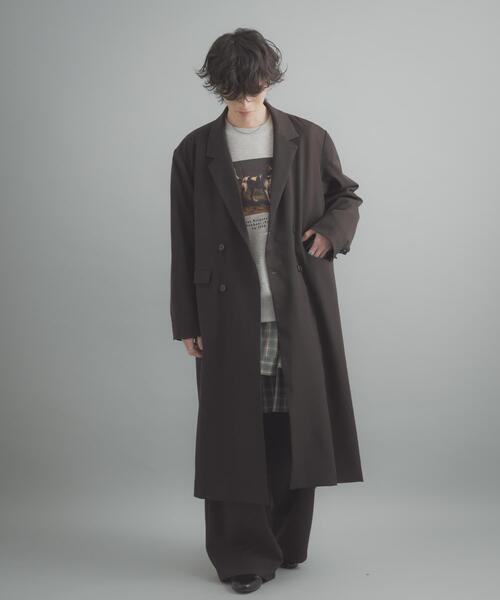 SENSE OF PLACE by URBAN RESEARCH(センスオブプレイスバイアーバンリサーチ)の「ダブルブレストロングコート(その他アウター・メンズ・ブラウン/ネイビー・MEDIUM/LARGE)」の13枚目の写真
