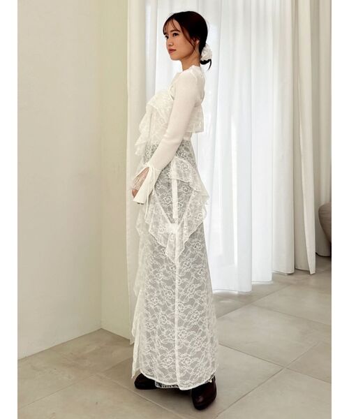 dazzlin（ダズリン）の「ラッフルイレヘムシアービスチェ（キャミソール・レディース・ミント/オフホワイト/ブラック・MEDIUM/SMALL）」の8枚目の写真