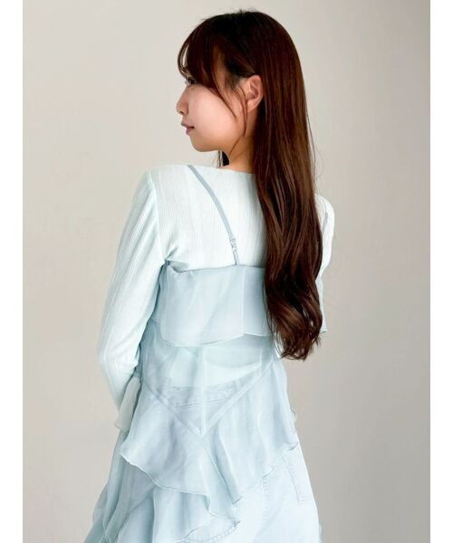 dazzlin（ダズリン）の「ラッフルイレヘムシアービスチェ（キャミソール・レディース・ミント/オフホワイト/ブラック・MEDIUM/SMALL）」の20枚目の写真