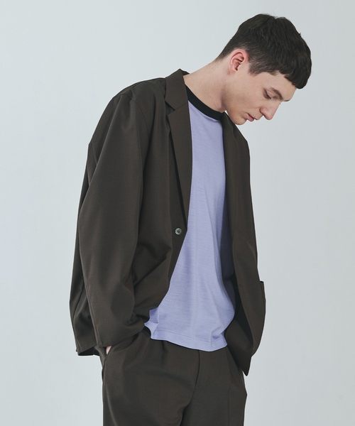 EDIFICE（エディフィス）の「Washable トロピカル シャツ ジャケット【セットアップ着用可】（テーラードジャケット・メンズ・カーキ/グレー・SMALL/MEDIUM/LARGE）」の2枚目の写真