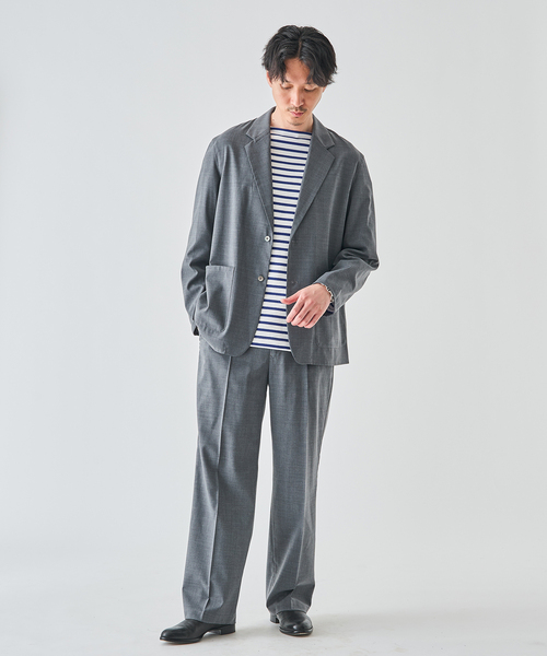 EDIFICE（エディフィス）の「Washable トロピカル シャツ ジャケット【セットアップ着用可】（テーラードジャケット・メンズ・カーキ/グレー・SMALL/MEDIUM/LARGE）」の4枚目の写真