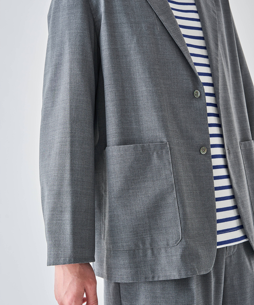 EDIFICE（エディフィス）の「Washable トロピカル シャツ ジャケット【セットアップ着用可】（テーラードジャケット・メンズ・カーキ/グレー・SMALL/MEDIUM/LARGE）」の9枚目の写真