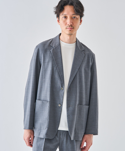 EDIFICE（エディフィス）の「Washable トロピカル シャツ ジャケット【セットアップ着用可】（テーラードジャケット・メンズ・カーキ/グレー・SMALL/MEDIUM/LARGE）」の11枚目の写真