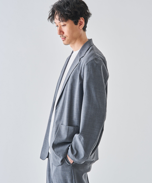 EDIFICE（エディフィス）の「Washable トロピカル シャツ ジャケット【セットアップ着用可】（テーラードジャケット・メンズ・カーキ/グレー・SMALL/MEDIUM/LARGE）」の12枚目の写真