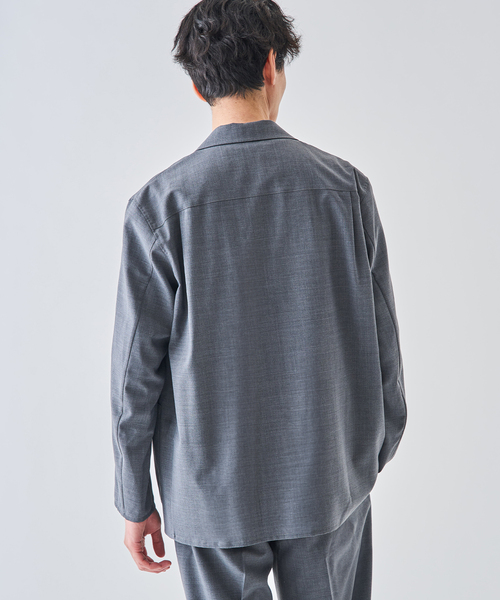 EDIFICE（エディフィス）の「Washable トロピカル シャツ ジャケット【セットアップ着用可】（テーラードジャケット・メンズ・カーキ/グレー・SMALL/MEDIUM/LARGE）」の13枚目の写真