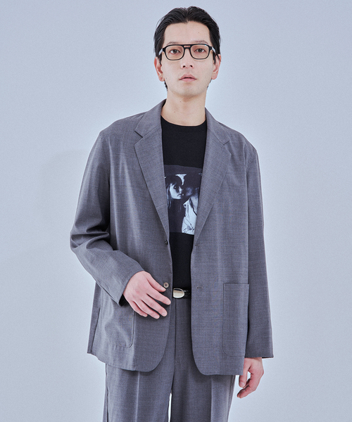 EDIFICE（エディフィス）の「Washable トロピカル シャツ ジャケット【セットアップ着用可】（テーラードジャケット・メンズ・カーキ/グレー・SMALL/MEDIUM/LARGE）」の17枚目の写真