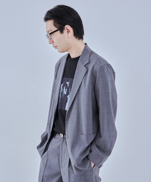 EDIFICE（エディフィス）の「Washable トロピカル シャツ ジャケット【セットアップ着用可】（テーラードジャケット・メンズ・カーキ/グレー・SMALL/MEDIUM/LARGE）」の19枚目の写真