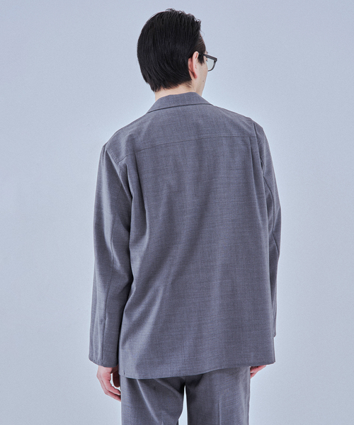 EDIFICE（エディフィス）の「Washable トロピカル シャツ ジャケット【セットアップ着用可】（テーラードジャケット・メンズ・カーキ/グレー・SMALL/MEDIUM/LARGE）」の20枚目の写真