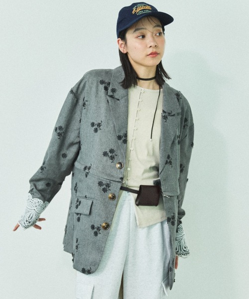 MIRROR STOKE(ミラーストーク)の「【ZOZO限定】MULTIWAY LAYERED JACKET/マルチウェイレイヤードジャケット(テーラードジャケット・レディース・ブラウン/ブラック・MEDIUM)」の4枚目の写真