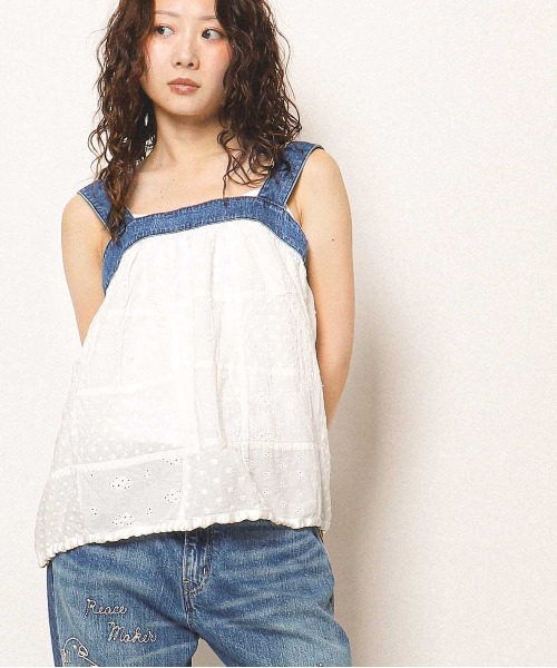 GO TO HOLLYWOOD（ゴートゥーハリウッド）の「Cutwork Craftman Ballooned Tanktop（シャツ/ブラウス・レディース・グリーン/ブルー・L/M）」の7枚目の写真