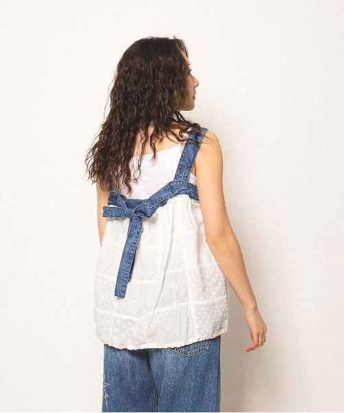 GO TO HOLLYWOOD（ゴートゥーハリウッド）の「Cutwork Craftman Ballooned Tanktop（シャツ/ブラウス・レディース・グリーン/ブルー・L/M）」の8枚目の写真
