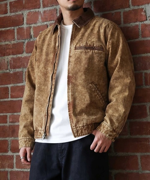 セール】【HOUSTON】COTTON CANVAS FADE WORK JACKET コットン