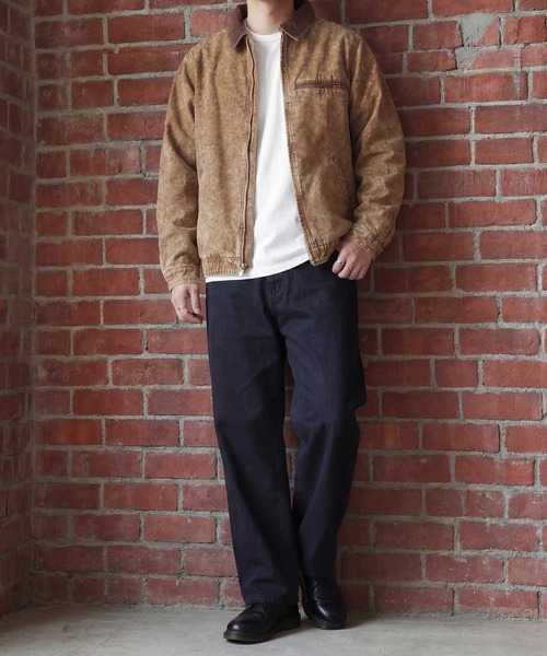 HOUSTON（ヒューストン）の「【HOUSTON】COTTON CANVAS FADE WORK JACKET コットンキャンバス フェード ワークジャケット ヴィンテージライク 51612（ブルゾン・メンズ・チャコールグレー/ブラウン・M/XL/L）」の6枚目の写真