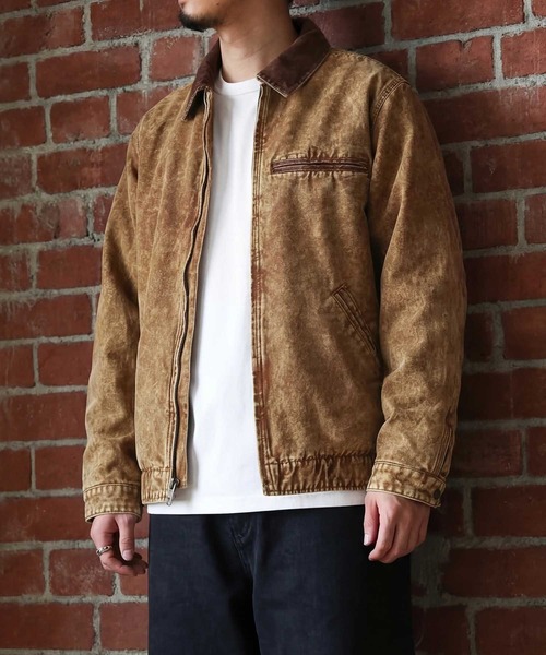 HOUSTON（ヒューストン）の「【HOUSTON】COTTON CANVAS FADE WORK JACKET コットンキャンバス フェード ワークジャケット ヴィンテージライク 51612（ブルゾン・メンズ・チャコールグレー/ブラウン・M/XL/L）」の8枚目の写真
