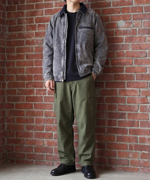 HOUSTON（ヒューストン）の「【HOUSTON】COTTON CANVAS FADE WORK JACKET コットンキャンバス フェード ワークジャケット ヴィンテージライク 51612（ブルゾン・メンズ・チャコールグレー/ブラウン・M/XL/L）」の3枚目の写真