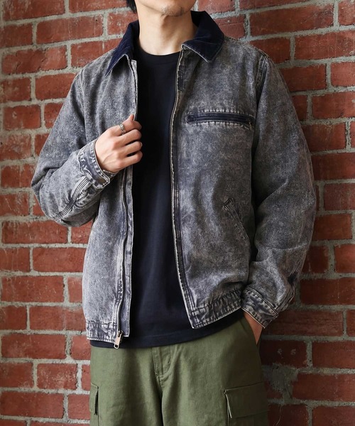 HOUSTON（ヒューストン）の「【HOUSTON】COTTON CANVAS FADE WORK JACKET コットンキャンバス フェード ワークジャケット ヴィンテージライク 51612（ブルゾン・メンズ・チャコールグレー/ブラウン・M/XL/L）」の4枚目の写真