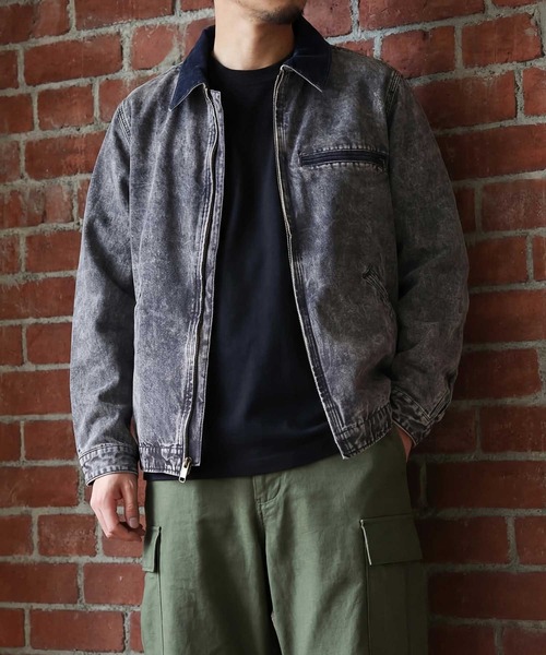 HOUSTON（ヒューストン）の「【HOUSTON】COTTON CANVAS FADE WORK JACKET コットンキャンバス フェード ワークジャケット ヴィンテージライク 51612（ブルゾン・メンズ・チャコールグレー/ブラウン・M/XL/L）」の5枚目の写真