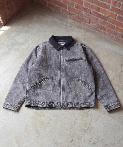 HOUSTON（ヒューストン）の「【HOUSTON】COTTON CANVAS FADE WORK JACKET コットンキャンバス フェード ワークジャケット ヴィンテージライク 51612（ブルゾン・メンズ・チャコールグレー/ブラウン・M/XL/L）」の10枚目の写真