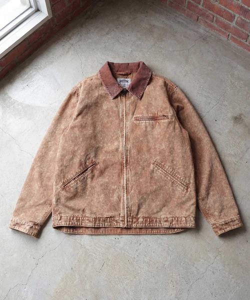 HOUSTON（ヒューストン）の「【HOUSTON】COTTON CANVAS FADE WORK JACKET コットンキャンバス フェード ワークジャケット ヴィンテージライク 51612（ブルゾン・メンズ・チャコールグレー/ブラウン・M/XL/L）」の11枚目の写真