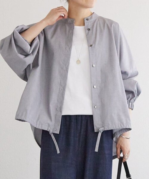 BEARDSLEY（ビアズリー）の「裾絞りオーバーブラウス（シャツ/ブラウス・レディース・グレー/ブルー・FREE）」の2枚目の写真