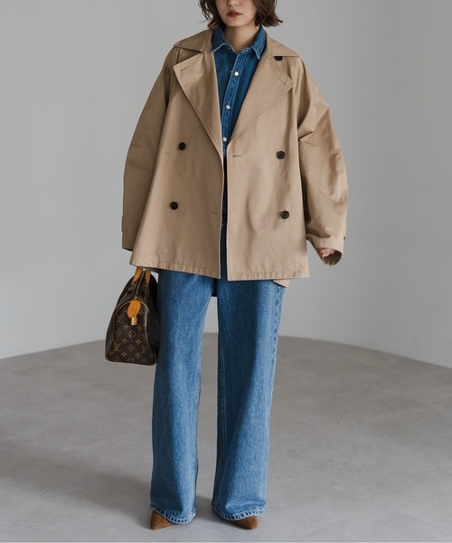 Bonjour Sagan（ボンジュールサガン）の「Aライントレンチコート（トレンチコート・レディース・ライトベージュ/ネイビー/ベージュ・FREE）」の22枚目の写真