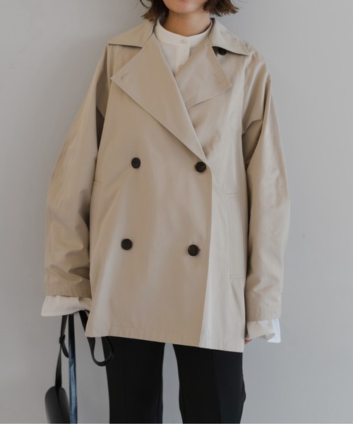 Bonjour Sagan（ボンジュールサガン）の「Aライントレンチコート（トレンチコート・レディース・ライトベージュ/ネイビー/ベージュ・FREE）」の5枚目の写真