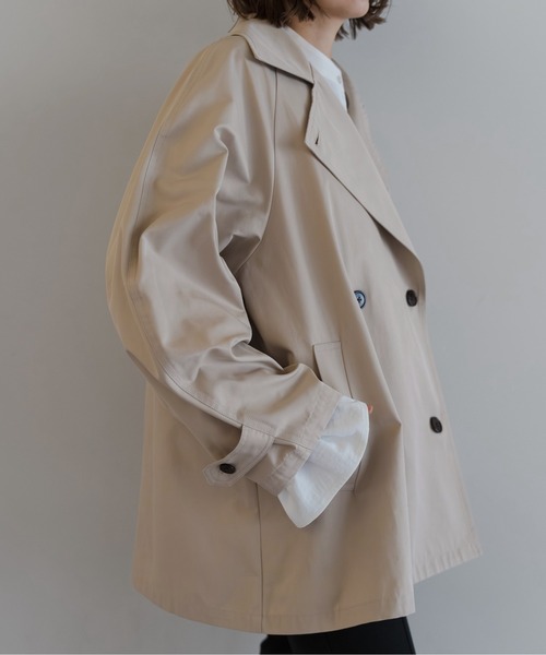 Bonjour Sagan（ボンジュールサガン）の「Aライントレンチコート（トレンチコート・レディース・ライトベージュ/ネイビー/ベージュ・FREE）」の6枚目の写真