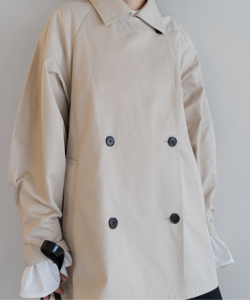 Bonjour Sagan（ボンジュールサガン）の「Aライントレンチコート（トレンチコート・レディース・ライトベージュ/ネイビー/ベージュ・FREE）」の10枚目の写真