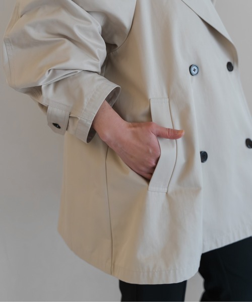 Bonjour Sagan（ボンジュールサガン）の「Aライントレンチコート（トレンチコート・レディース・ライトベージュ/ネイビー/ベージュ・FREE）」の12枚目の写真