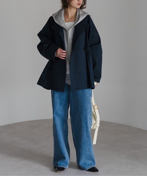 Bonjour Sagan（ボンジュールサガン）の「Aライントレンチコート（トレンチコート・レディース・ライトベージュ/ネイビー/ベージュ・FREE）」の13枚目の写真