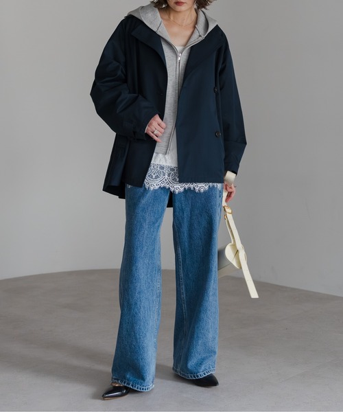 Bonjour Sagan（ボンジュールサガン）の「Aライントレンチコート（トレンチコート・レディース・ライトベージュ/ネイビー/ベージュ・FREE）」の15枚目の写真