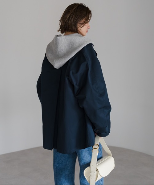 Bonjour Sagan（ボンジュールサガン）の「Aライントレンチコート（トレンチコート・レディース・ライトベージュ/ネイビー/ベージュ・FREE）」の18枚目の写真