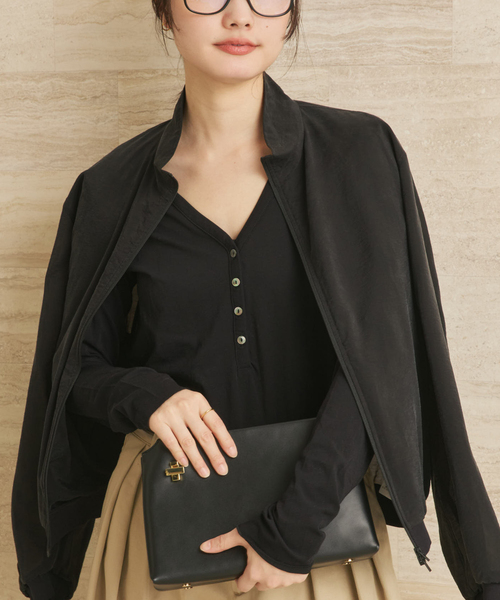 plage(プラージュ)の「henly プルオーバー(Tシャツ/カットソー・レディース・ホワイト/ブラック/キャメル・FREE)」の1枚目の写真