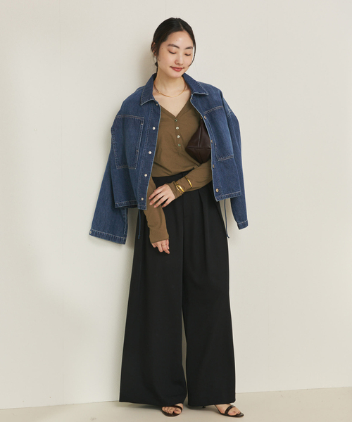 plage(プラージュ)の「henly プルオーバー(Tシャツ/カットソー・レディース・ホワイト/ブラック/キャメル・FREE)」の6枚目の写真