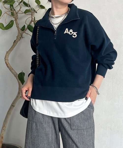 un dix cors(アンディコール)の「ジップフリースプルオーバー(Tシャツ/カットソー・レディース・ネイビー・FREE)」の5枚目の写真